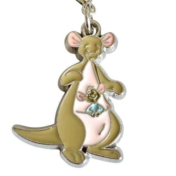 Vtg Disney Kanga Roo Winnie the Pooh Clip On Charm Zipper Pull Purse Bag Signed - Picture 2 of 8